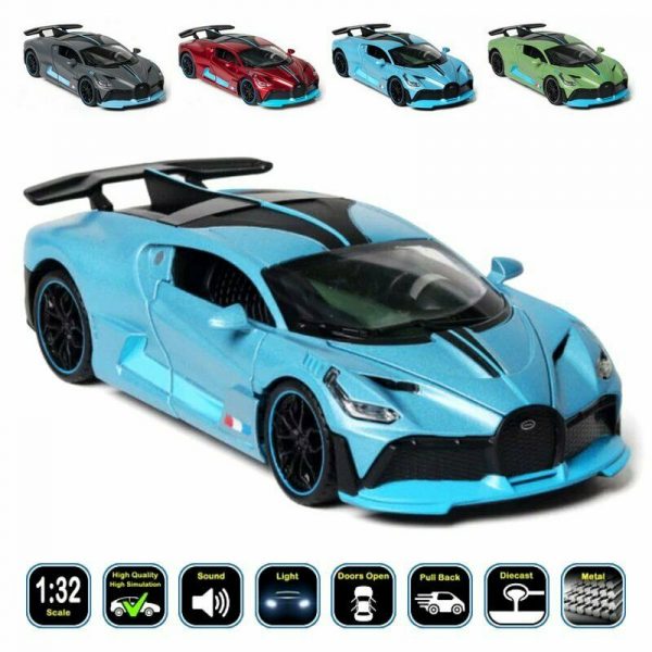 132 Bugatti Divo Diecast Model Cars Pull Back Light Sound Toy Gifts For Kids 295002798360