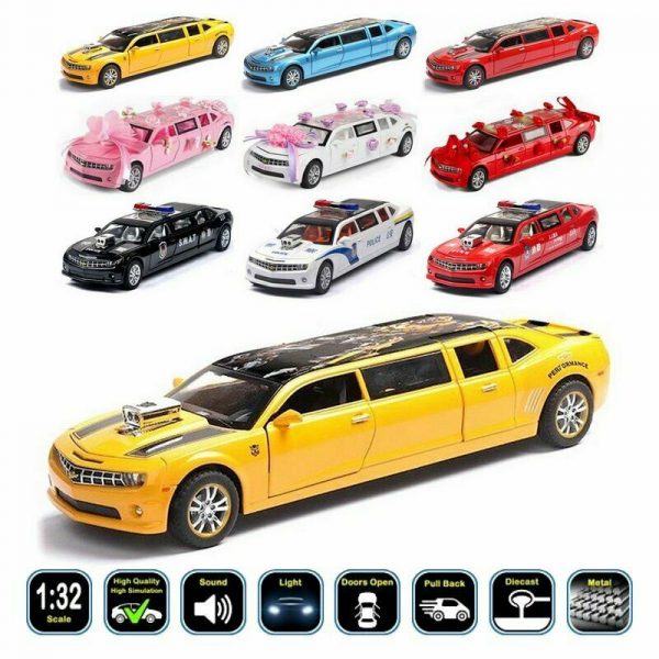 132 Chevrolet Camaro Limousine Extended Diecast Model Light Toy Gifts For Kids 293311603750