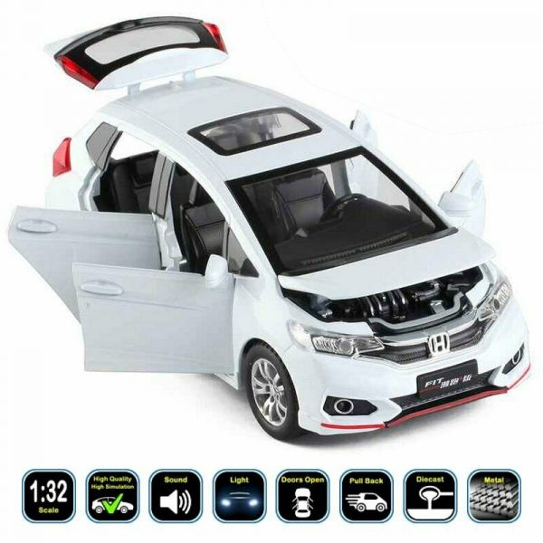 132 Honda Fit Jazz VTi L Diecast Model Cars Pull Back Alloy Toy Gifts For Kids 293369066950