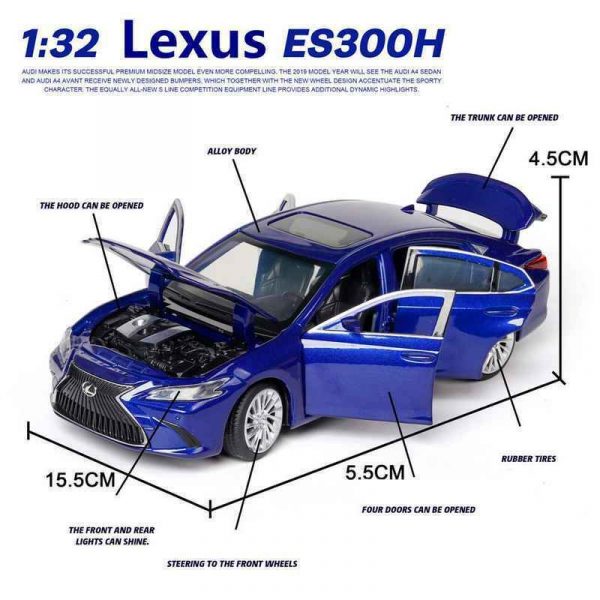 132 Lexus ES300H Diecast Model Cars Pull Back Light Sound Toy Gifts For Kids 293605107500 4