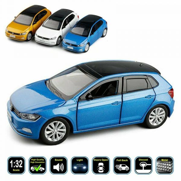 132 Volkswagen Polo Diecast Model Cars Pull Back LightSound Toy Gifts For Kids 294189055120