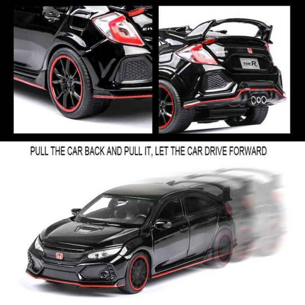 132 Honda Civic Type R Diecast Model Cars Pull Back Alloy Toy Gifts For Kids 293369038701 6