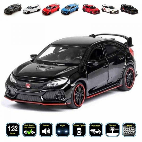 132 Honda Civic Type R Diecast Model Cars Pull Back Alloy Toy Gifts For Kids 293369038701