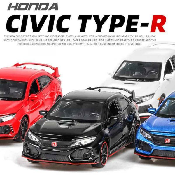 132 Honda Civic Type R Diecast Model Cars Pull Back Alloy Toy Gifts For Kids 293369038701 8