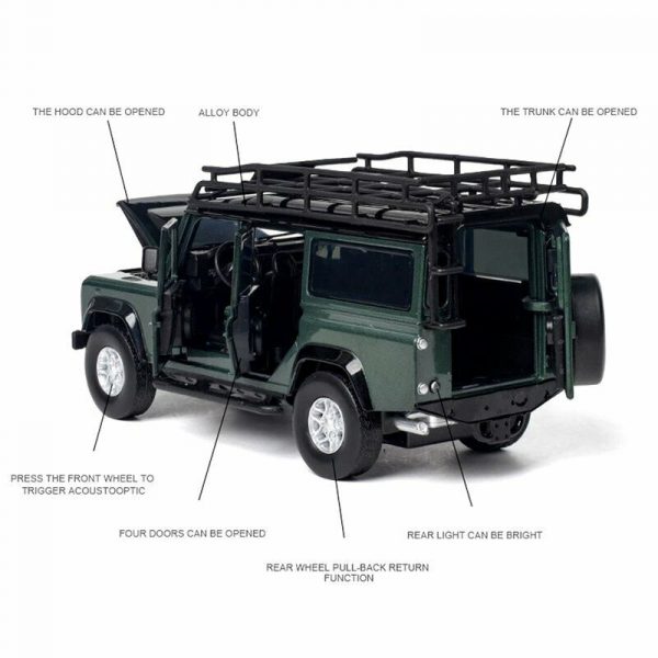 132 Land Rover Defender 110 Diecast Model Car Pull Back Toy Gifts For Kids 292700666651 8