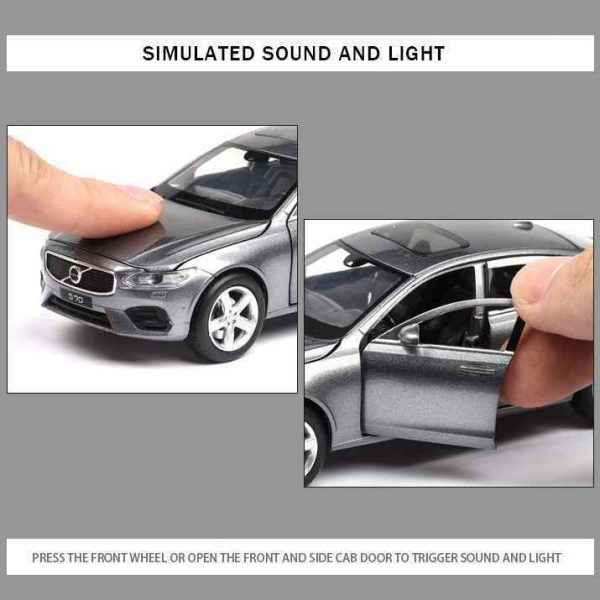132 Volvo S90 Diecast Model Cars Pull Back LightSound Alloy Toy Gifts For Kids 293309923431 5
