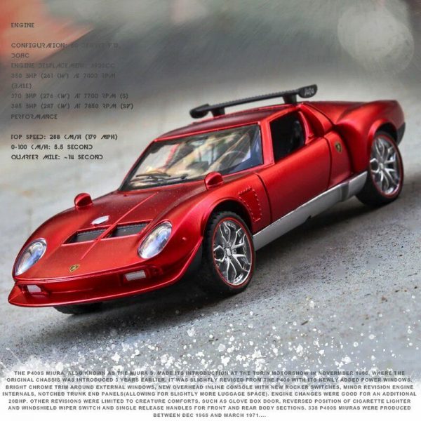 Variation of 132 Lamborghini Miura Jota 1965 Diecast Model Cars Pull Back Toy Gifts For Kids 293311532951 c09a