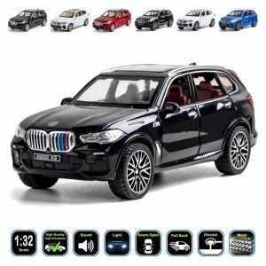 1:32 BMW X5 Diecast Model Cars Alloy Pull Back Light & Sound Toy Gifts For Kids