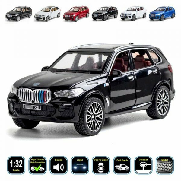 132 BMW X5 Diecast Model Cars Alloy Pull Back Light Sound Toy Gifts For Kids 295002713702
