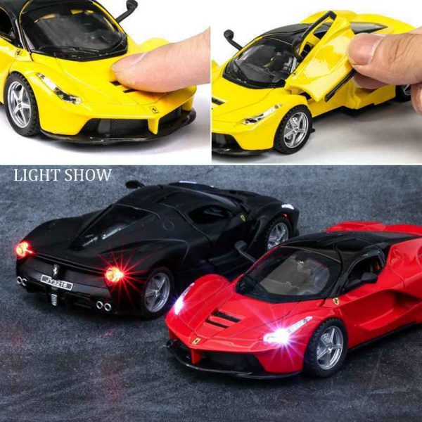 132 Ferrari LaFerrari Diecast Model Cars Pull Back Light Toy Gifts For Kids 295006437402 5
