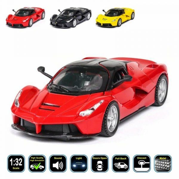 132 Ferrari LaFerrari Diecast Model Cars Pull Back Light Toy Gifts For Kids 295006437402