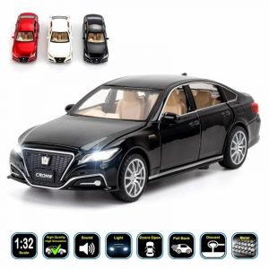 1:32 Toyota Crown Diecast Model Cars Pull Back Light & Sound Toy Gifts For Kids