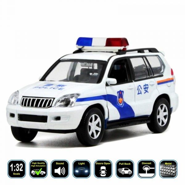 132 Toyota Land Cruiser Prado J120 Police Diecast Model Car Toy Gift For Kids 294189053872