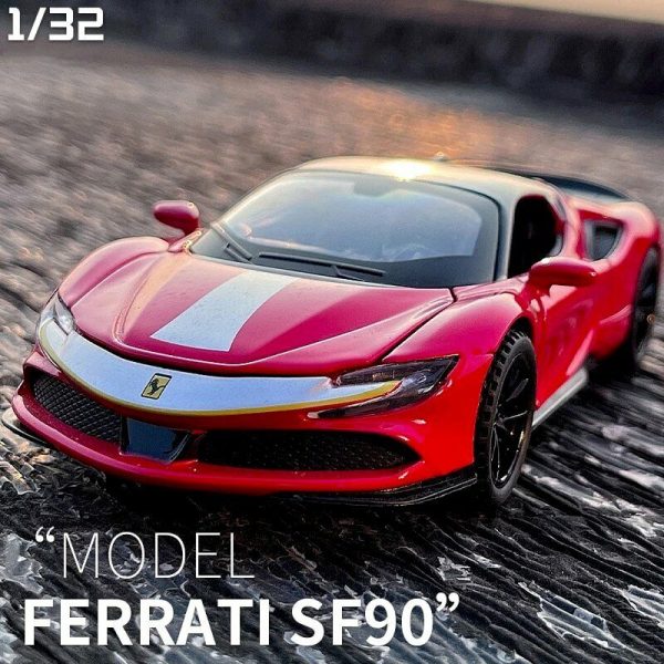 132 Ferrari SF90 Stradale Diecast Model Cars High Simulation Toy Gifts For Kids 295006455863 2