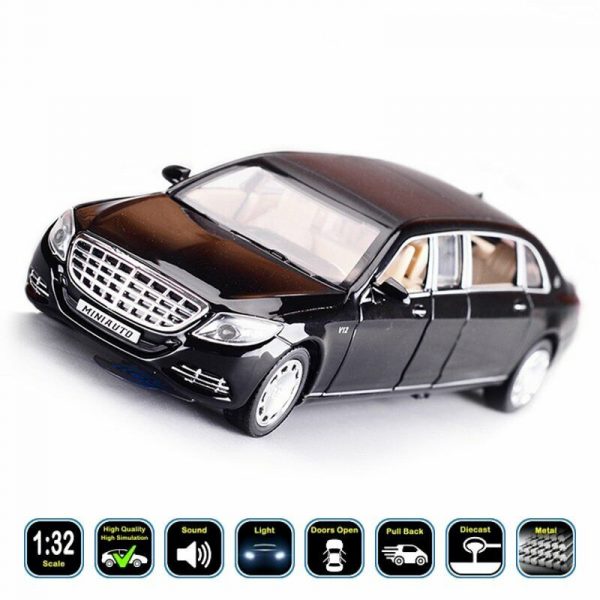 132 Mercedes Maybach S650 W222 Diecast Model Cars Pull Back Toy Gift For Kids 293310132723