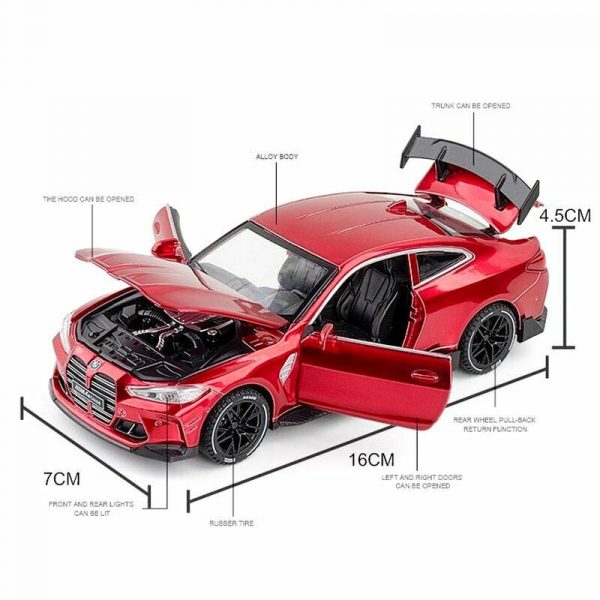 132 BMW M4 2Gen Diecast Model Cars Pull Back Light Sound Toy Gifts For Kids 295002691214 7