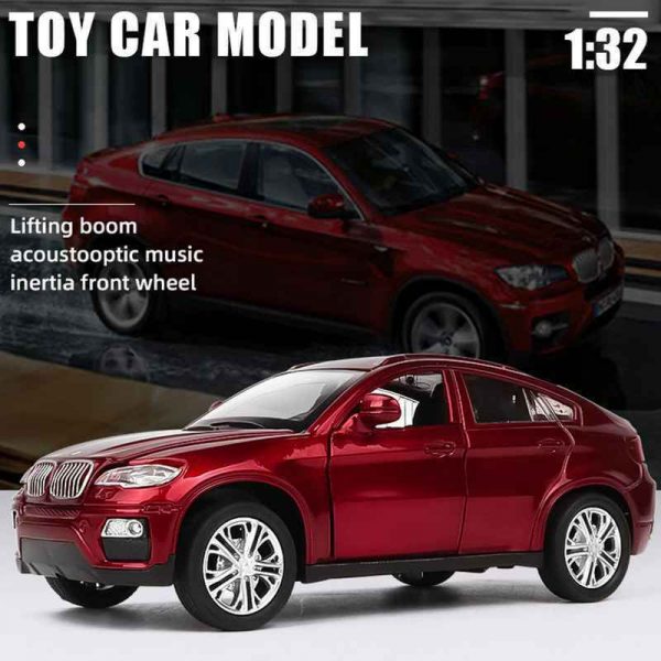 132 BMW X6 Diecast Model Car Pull Back Light Sound Toy Gifts For Kids 293605174704 11