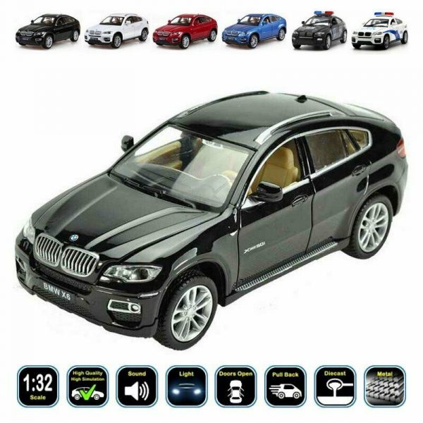 132 BMW X6 Diecast Model Car Pull Back Light Sound Toy Gifts For Kids 293605174704