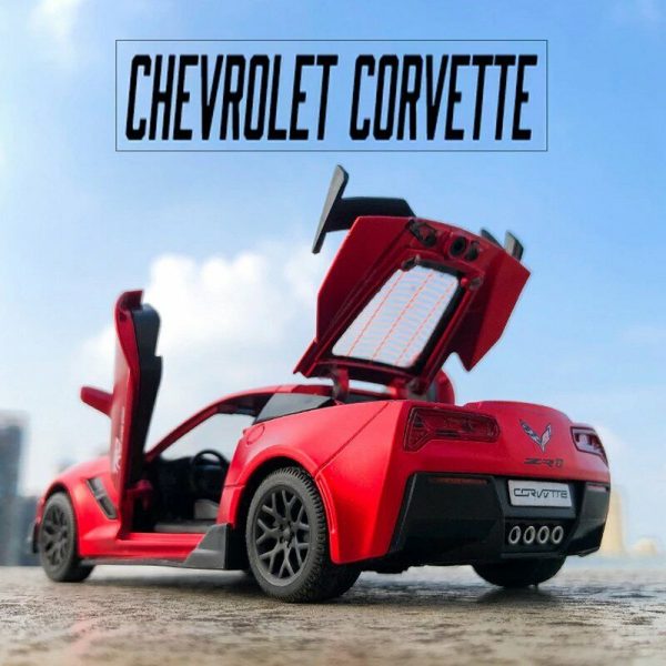 132 Chevrolet Corvette C7 ZR1 Diecast Model Car Pull Back Toy Gifts For Kids 293605107734 2