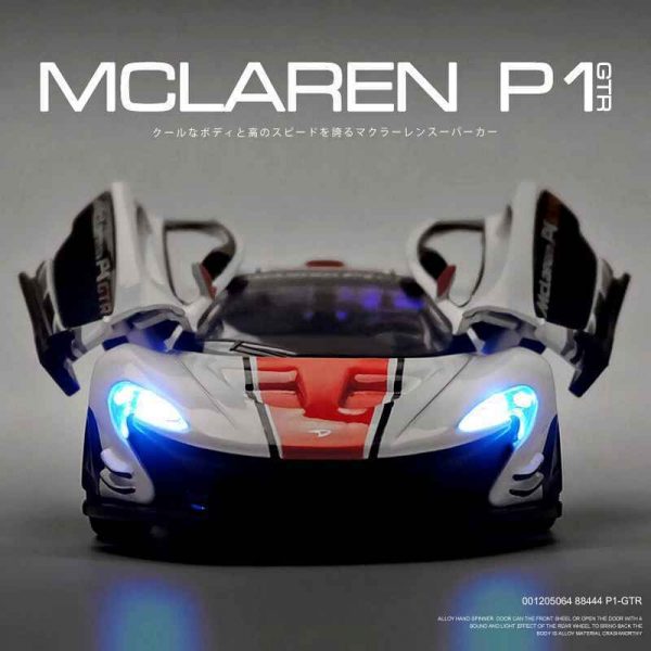 132 McLaren P1 GTR Diecast Model Cars Pull Back LightSound Toy Gifts For Kids 294844126524 5