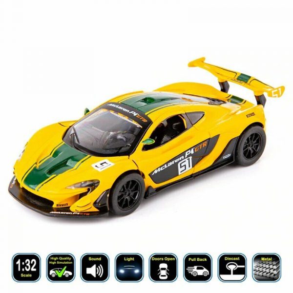 132 McLaren P1 GTR Diecast Model Cars Pull Back LightSound Toy Gifts For Kids 294844126524