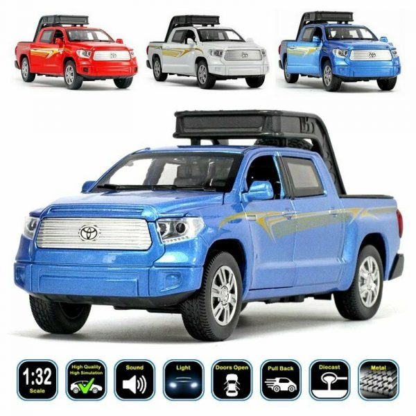 132 Toyota Tundra Red Diecast Model Car Pull Back LightSound Toy Gift For Kids 294190071844 2