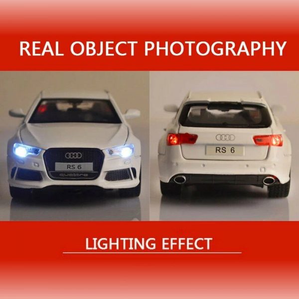 132 Audi RS6 Diecast Model Car High Simulation Light Sound Toy Gifts For Kids 293605257445 3
