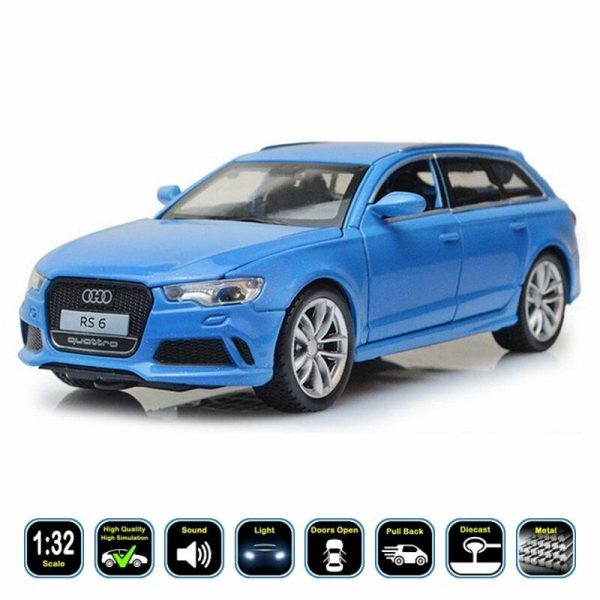 132 Audi RS6 Diecast Model Car High Simulation Light Sound Toy Gifts For Kids 293605257445