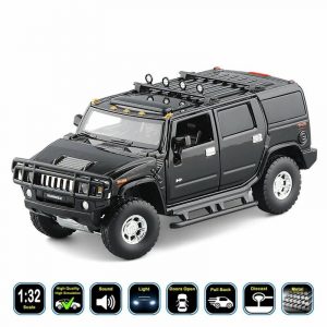 1:32 Hummer H2 Diecast Model Cars Alloy Pull Back Light&Sound Toy Gifts For Kids