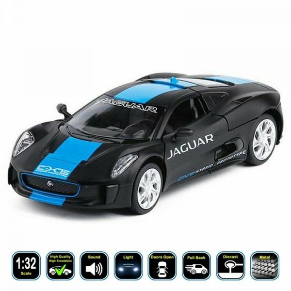132 Jaguar C X75 Diecast Model Cars Pull Back Light Sound Toy Gifts For Kids 294860423305