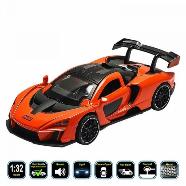 132 McLaren Senna Diecast Model Cars Pull Back Light Sound Toy Gifts For Kids 294189039475