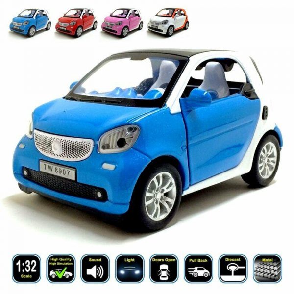 132 Smart Fortwo W453 Diecast Model Cars Pull Back Metal Toy Gifts For Kids 294189047165