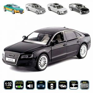 1:32 Audi A8 Diecast Model Cars Pull Back Light & Sound Alloy Toy Gifts For Kids