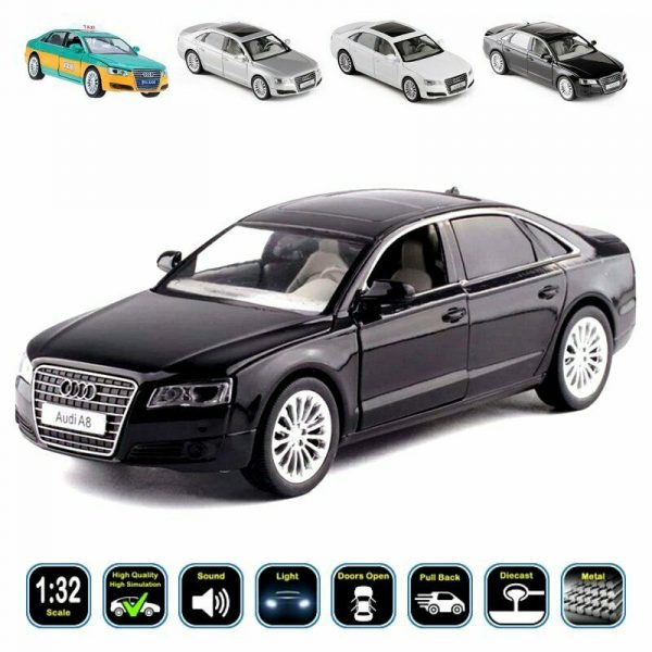 132 Audi A8 Diecast Model Cars Pull Back Light Sound Alloy Toy Gifts For Kids 294868146366