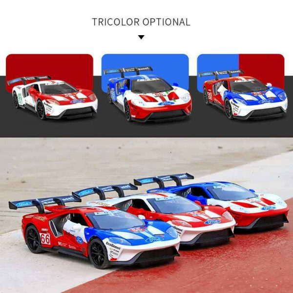 132 Ford GT Race Diecast Model Car Pull Back Light Sound Toy Gifts For Kids 293605303186 2