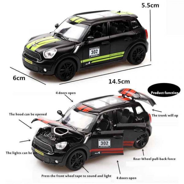 132 Mini Cooper Countryman F60 Diecast Model Car Pull Back Toy Gifts For Kids 293369357196 8