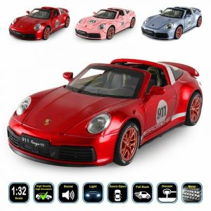 1:32 Porsche 911 Targa 4S Convertible Diecast Model Cars & Toy Gifts For Kids