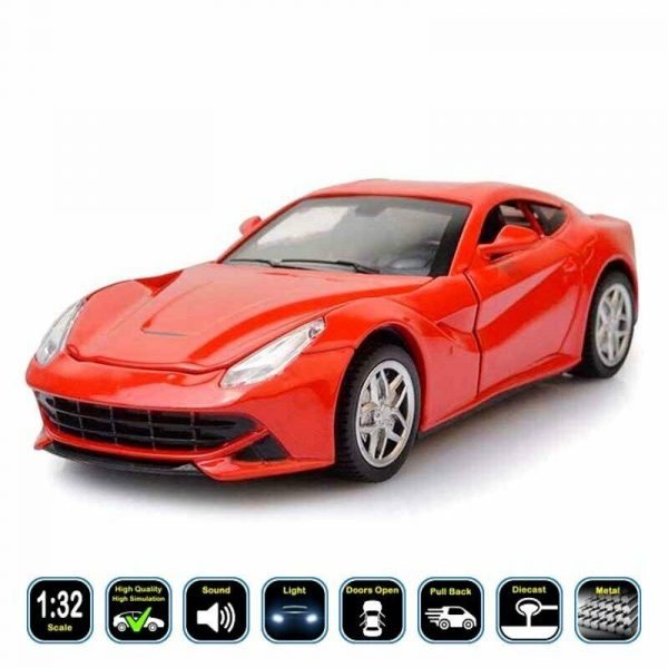 132 Ferrari F12 Diecast Model Cars Pull Back Light Sound Toy Gifts For Kids 295006425778