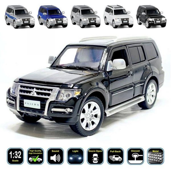 132 Mitsubishi Pajero Diecast Model Cars Pull Back LightSound Gifts For Kids 294189042278
