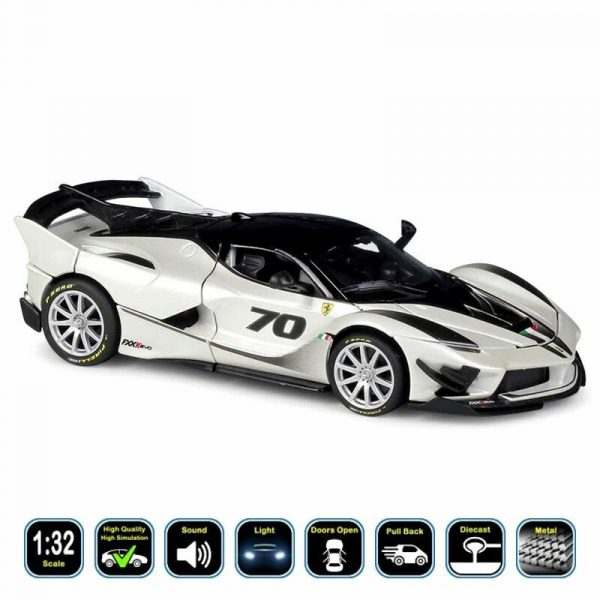 132 Ferrari FXX K Evo Diecast Model Car Pull Back Light Toy Gifts For Kids 295006429249