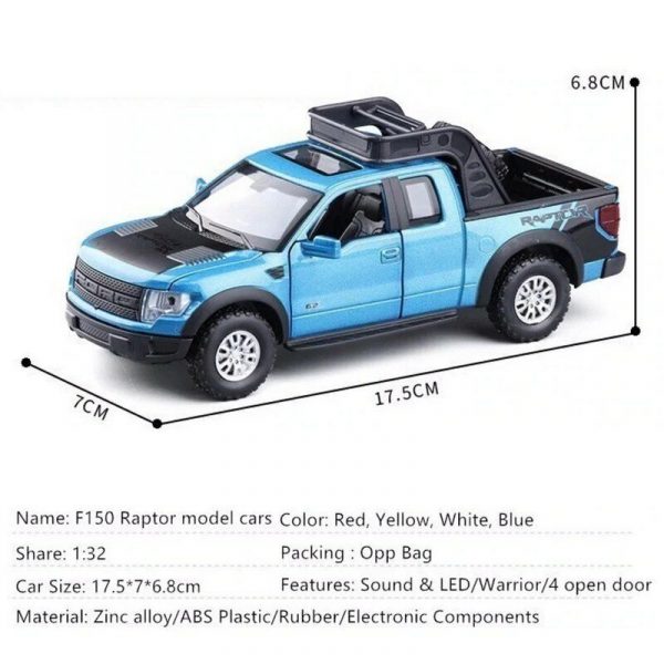 132 Ford F 150 SVT Raptor Pickup Truck Diecast Model Car Toy Gifts For Kids 292699245439 2