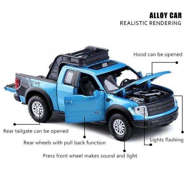 132 Ford F 150 SVT Raptor Pickup Truck Diecast Model Car Toy Gifts For Kids 292699245439 5