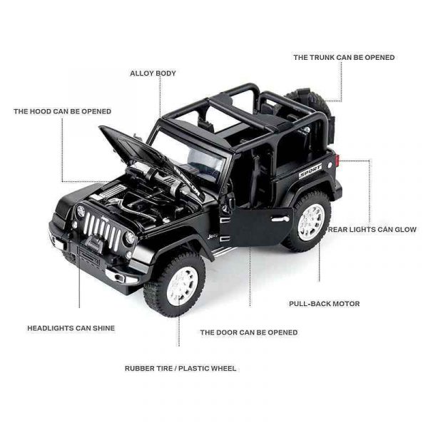 132 Jeep Wrangler JK Rubicon 1941 Diecast Model Car Toy Gifts For Kids 294879340659 8