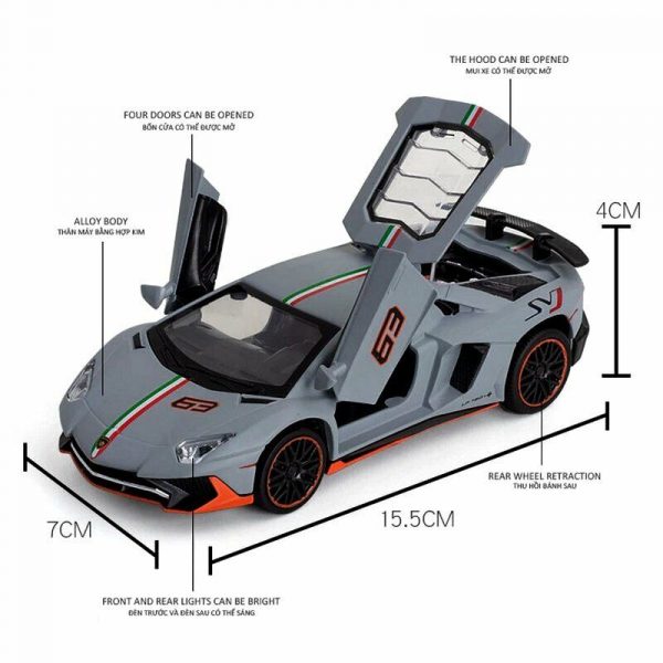 132 Lamborghini Aventador LP780 4 Diecast Model Cars Alloy Toy Gifts For Kids 294942801979 6