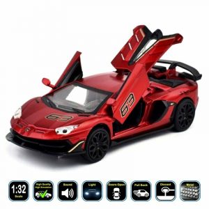 1:32 Lamborghini Aventador SVJ Diecast Model Cars Pull Back & Toy Gifts For Kids